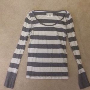 Aero stretch gray and white stripes